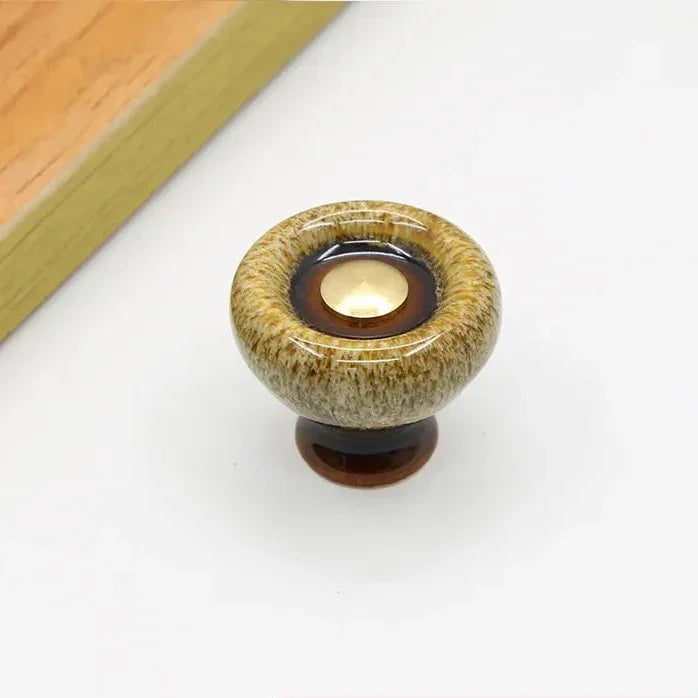 Cabinet Knob Ceramic 3.2 cm Round Furniture Drawer Kitchen Cupboard Handle Replacement Hardware | Thomler