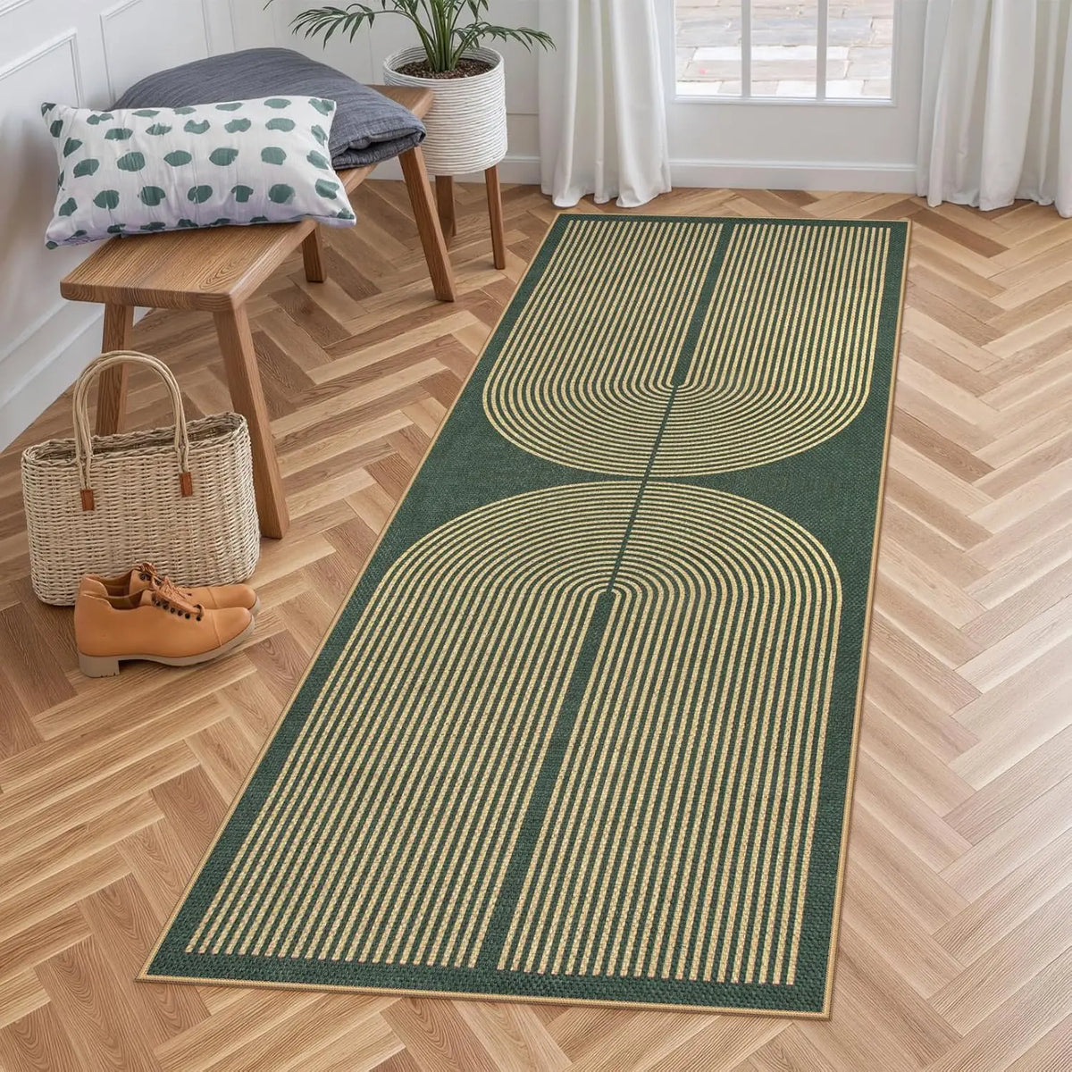Machine Washable Entry Runner Mat with Anti-Slip Backing for Hallway Kitchen Laundry Utility Room | Thomler