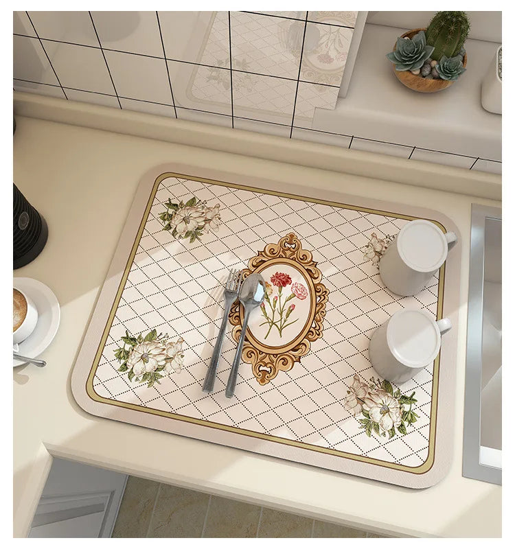 Microfiber Kitchen Mat Non-Slip Water Absorbent Runner for Sink Floor Stove Area Home 20x24 Inch Fast Dry Washable | Thomler