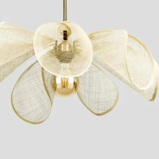 Art Deco Linen Drum Pendant Ceiling Light – Brass Hardware & Adjustable Cord for Dining Room, Living Room & Bedroom | Thomler
