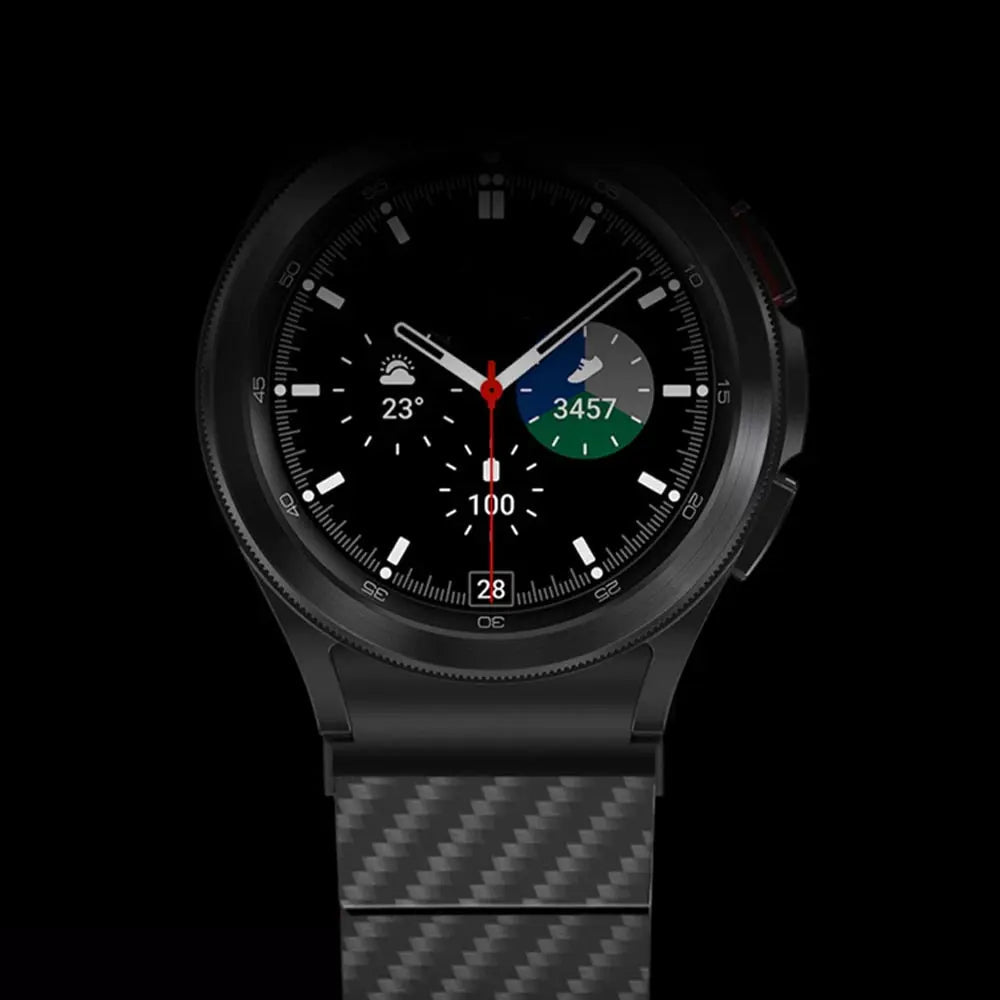 Carbon Fiber Watch Band for Samsung Galaxy Watch 4 / 5 / 6 – Precision Fit Strap in Black, Blue & Green | Thomler