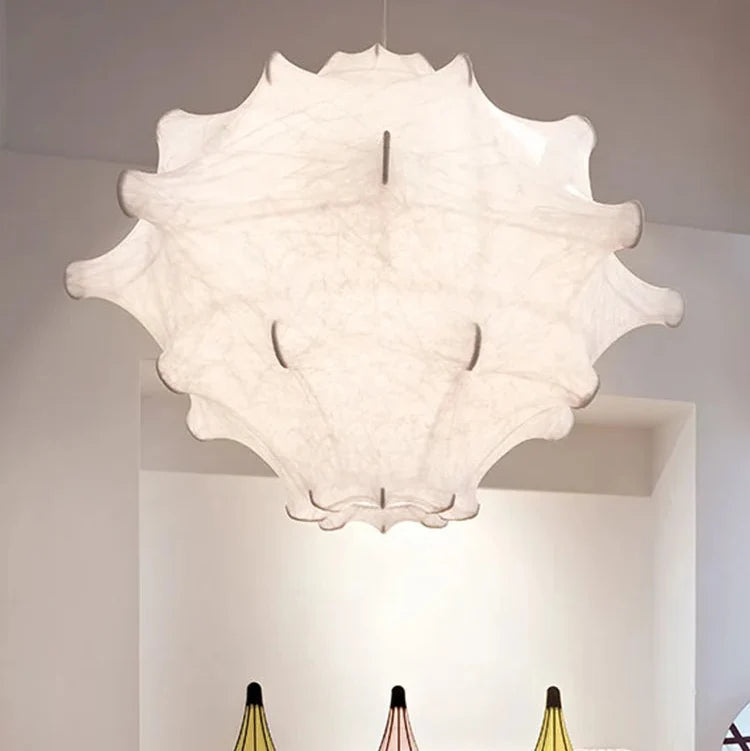 Handwoven Silk Cocoon Pendant Lamp – Minimalist Hanging Light for Bedroom, Dining Room & Hallway | Thomler