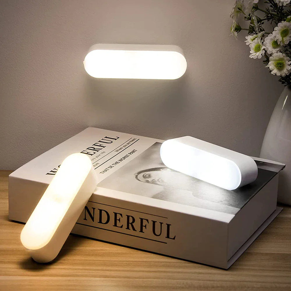 Rechargeable Motion-Activated Under-Cabinet Light Strip – Stick-On LED Puck for Pantry, Wardrobe, Hallway, Night Navigation – USB-Powered | Thomler