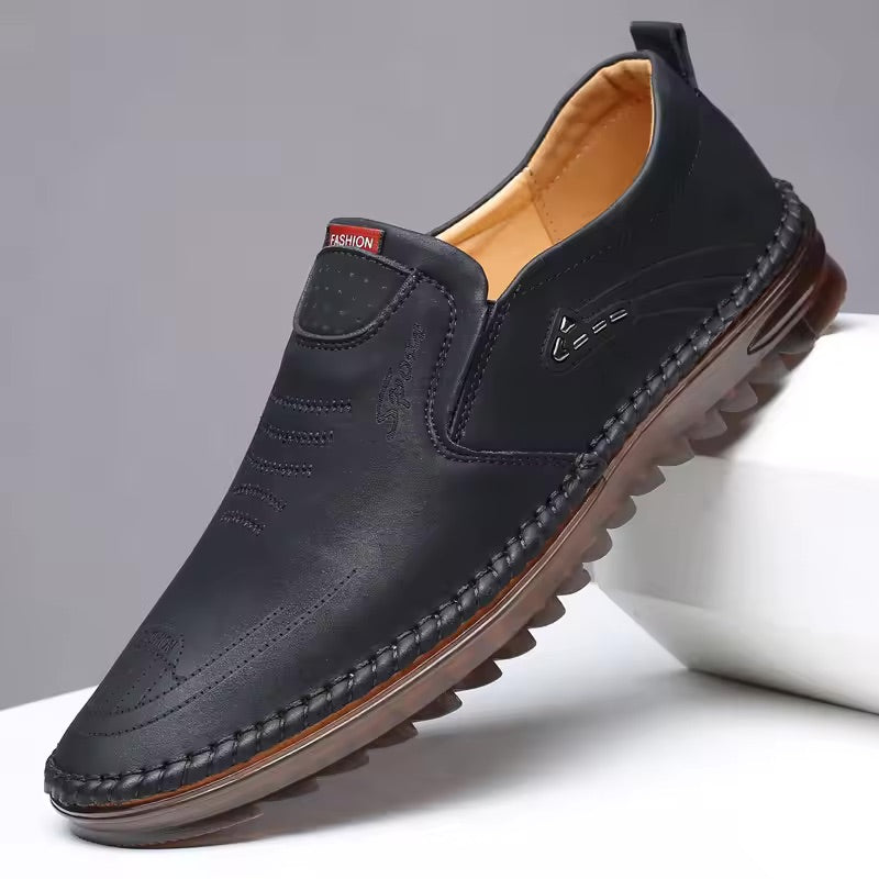 Men's Cushioned Slip-On Sneakers with Arch Support - Breathable Mesh Walking Shoes for Standing All Day - Ergonomic Footbed Loafers | Thomler