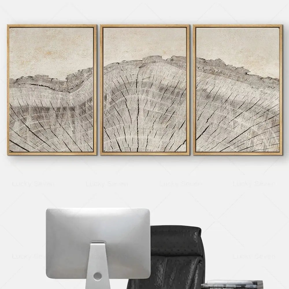 Canvas Wall Art Polyester 24 in x 18 in Tree Rings Abstract Home Décor Rustic Modern Artwork | Thomler