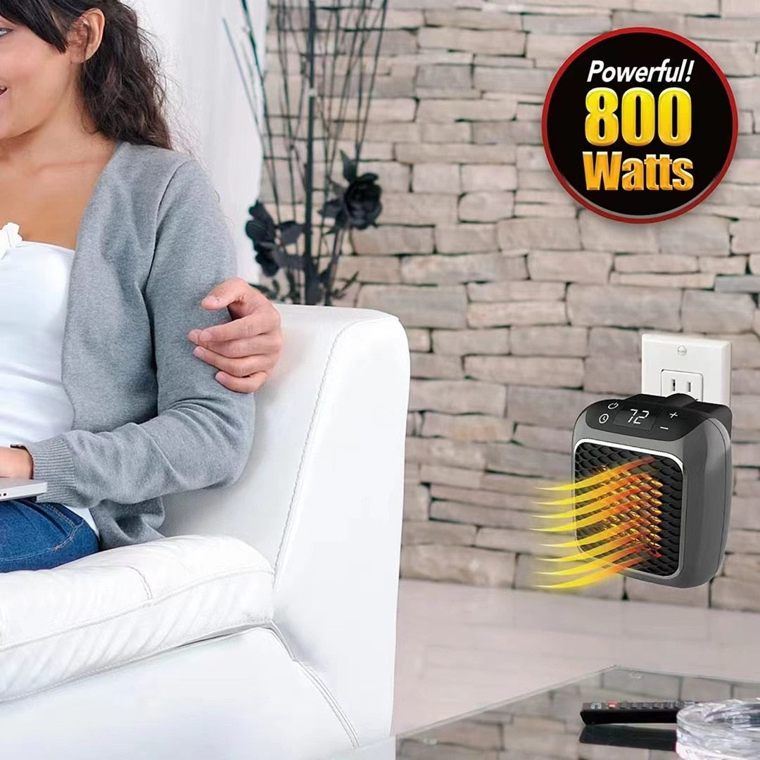 Compact Wall-Mounted Space Heater — 800W Portable Room Warmer with Digital Display | Thomler