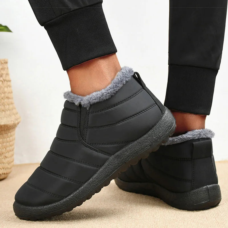 Men's Insulated Slip-On Ankle Boots – Plush-Lined Winter Footwear with Waterproof Shell & EVA Sole for Cold Weather Hiking, Daily Commute | Thomler