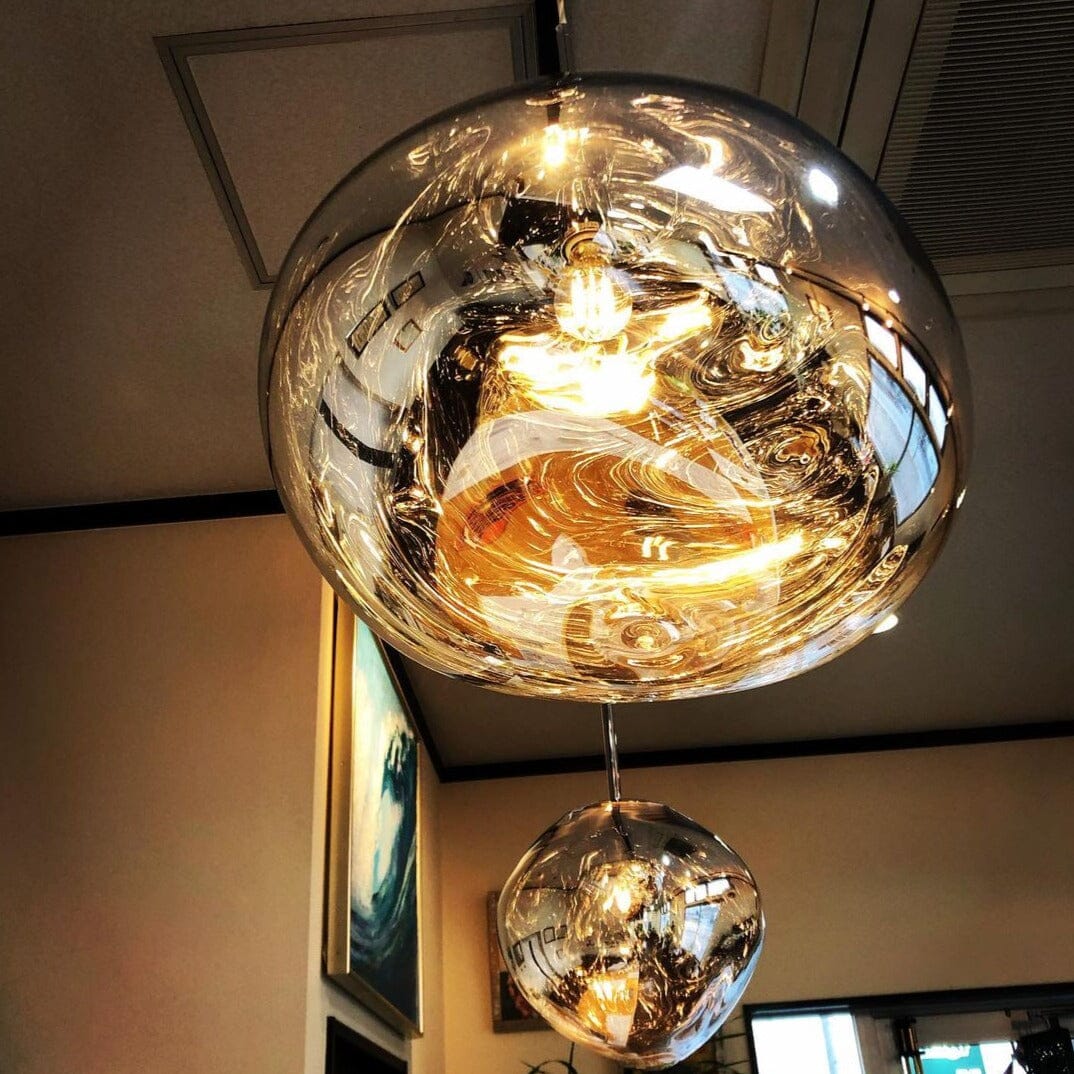 Pendant Light Mirrored Glass Sphere E27 Adjustable Dining Room Kitchen Island Hanging Ceiling Lamp | Thomler