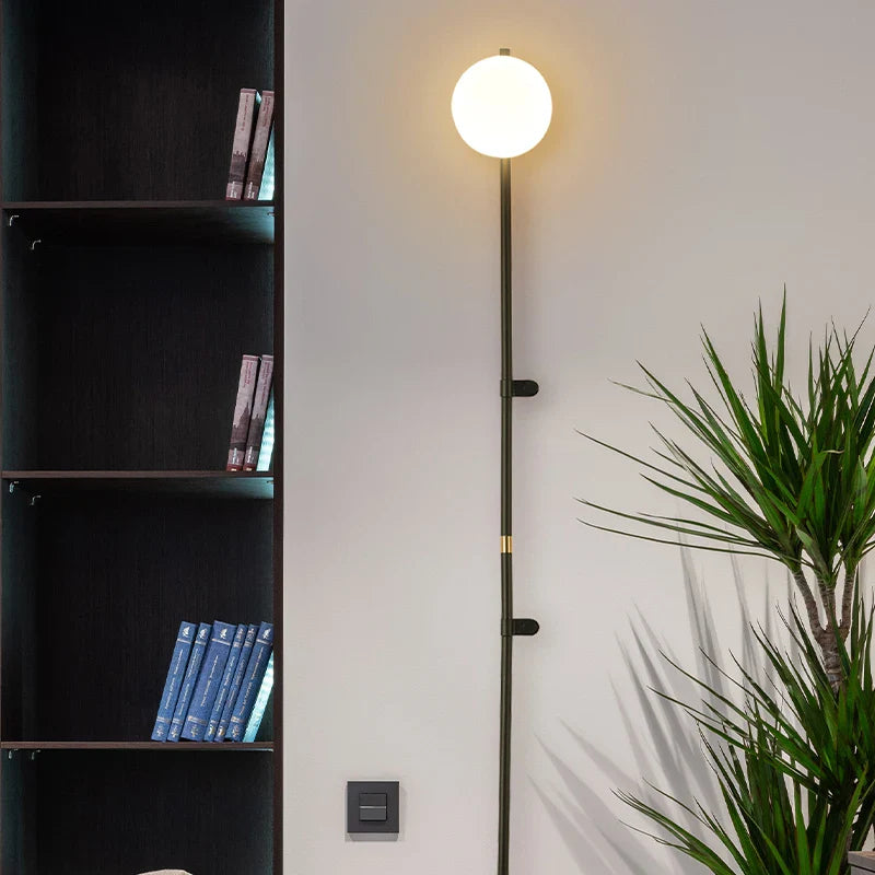 Plug-In Wall Sconce Light with Adjustable Arm for Bedroom Living Room Hallway Office Black White Modern Minimalist Reading Lamp Fixture Easy | Thomler