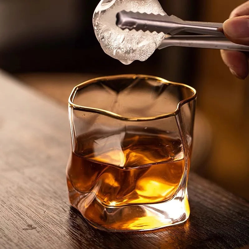 Whiskey Glass Set High-Quality 10 oz Textured Clear Glass Barware Tasting Gift | Thomler