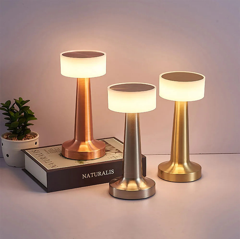 Table Lamp Iron Acrylic 9 in Portable Bedroom Nightstand Adjustable Touch Control LED Lighting | Thomler