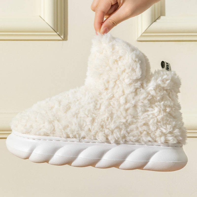 Women's Plush Memory Foam House Slippers with Non-Slip Sole for Indoor Comfort – Cozy Fleece Bedroom Footwear for Winter | Thomler