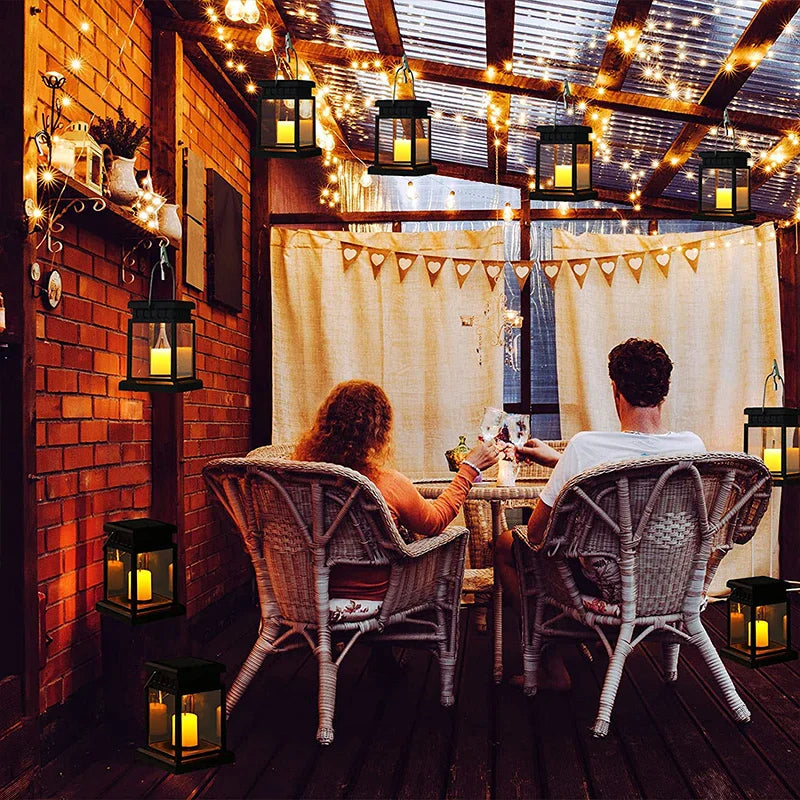 Lantern ABS Solar 5 in Outdoor Hanging Garden Patio Candle Light Waterproof Weatherproof | Thomler
