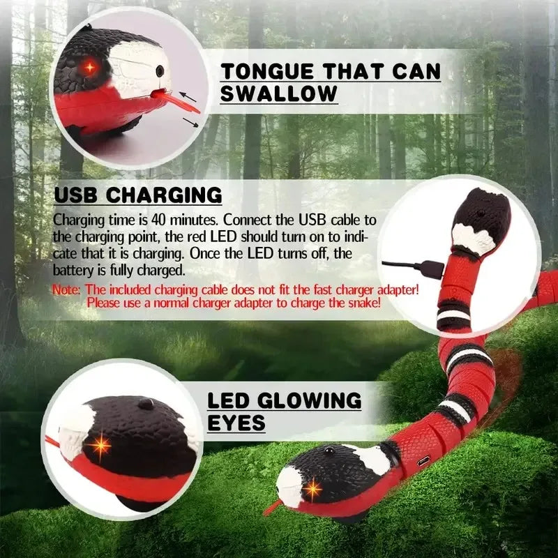 Motion-Activated Robotic Wiggle Worm Electronic Play Companion USB Rechargeable for Cats Dogs & Pets | Thomler