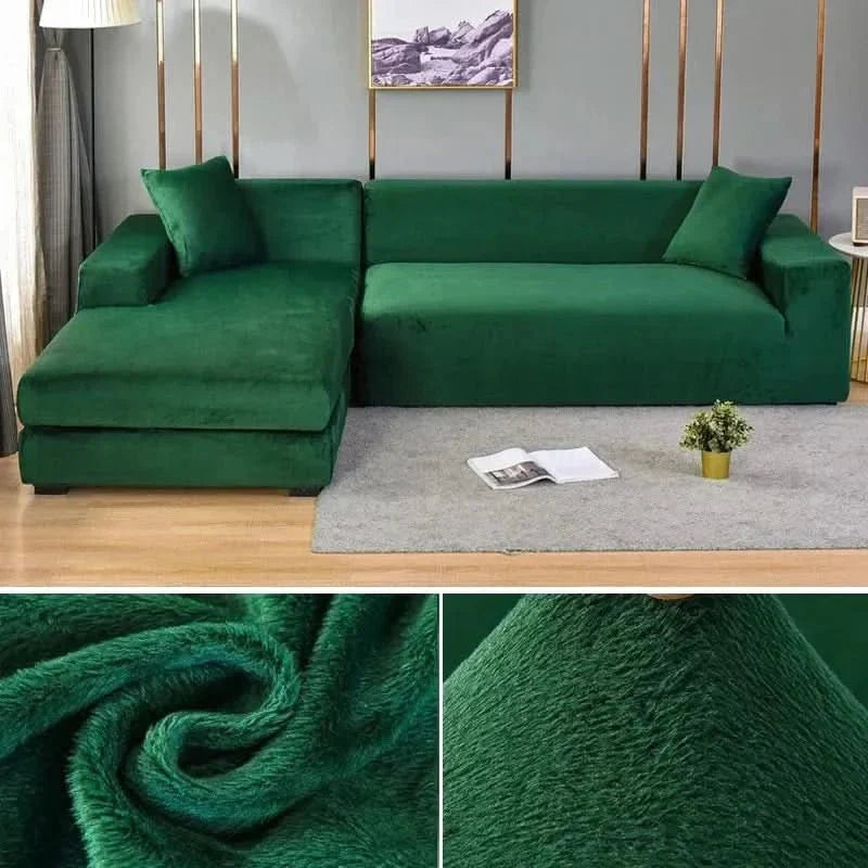 Stretch Velvet Couch Cover – Luxurious Furniture Protector for Living Room | Thomler