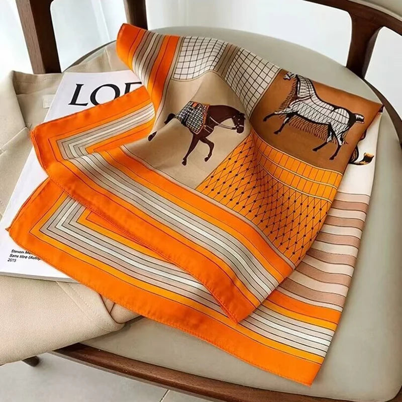 Silky Polyester Square Scarf for Women Multipurpose Head Wrap Neck Tie Hair Accessory 27.5×27.5 in | Thomler
