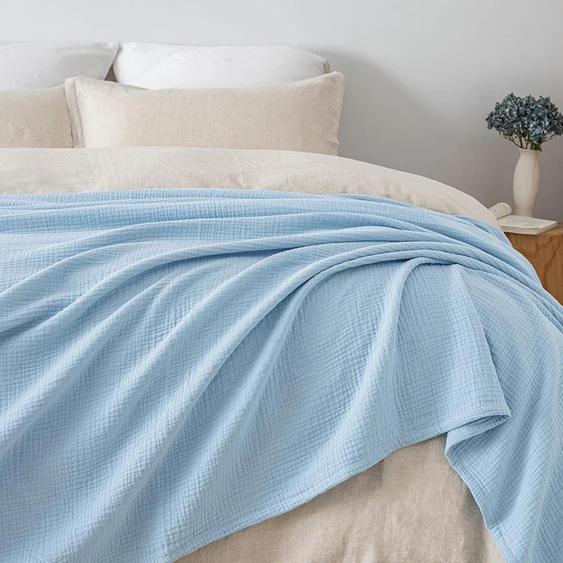 Six-Layer Cotton Throw – Breathable Woven Coverlet for Couch, Bed & Year-Round Comfort for Adults | Thomler