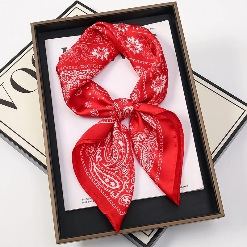 Silky Square Headwrap Scarf Versatile Neck Tie Headband Multi-Wear Hair Accessory for Women Fashion Bandana | Thomler