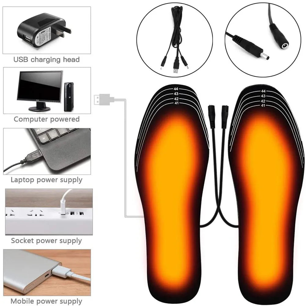 Trimmable USB-Powered Warming Footbed Liners for Winter Sports & Cold-Weather Activities – Unisex Comfort Heat Pads | Thomler