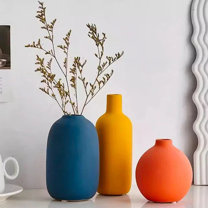 Ceramic Vase Hand-Painted 7 in Modern Home Decor Nordic Style Decorative Accent | Thomler