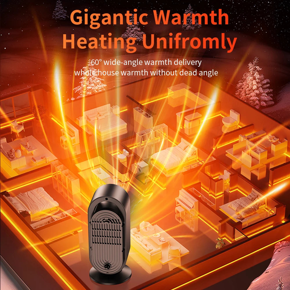 Compact 1000W PTC Ceramic Space Heater with Overheat Protection – Fast-Heating Wall Outlet Warmer for Small Rooms, Desks, Bedrooms & Offices | Thomler