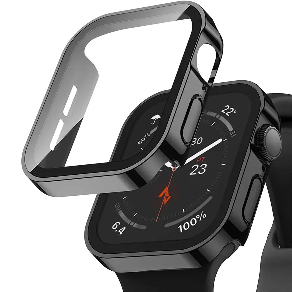 Snap-On Full-Coverage Screen & Body Shield for Apple Watch Series 4-9 – Tempered Glass & PC Armor | Thomler