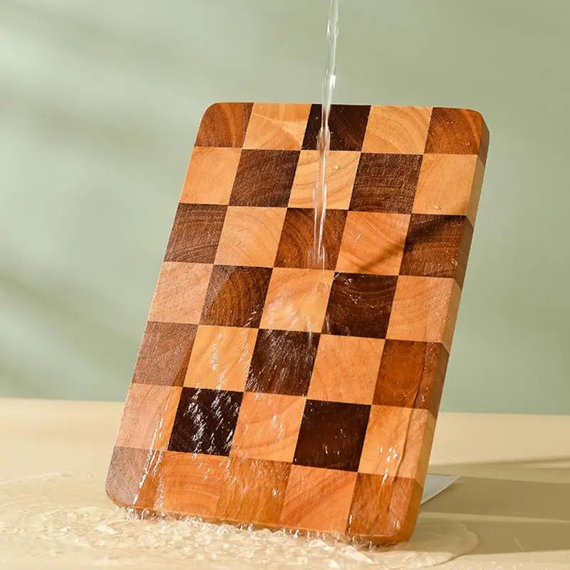 Checkerboard Beechwood Cutting Board for Everyday Kitchen Use, Thick Hardwood Chopping Block for Vegetables and Meat | Thomler