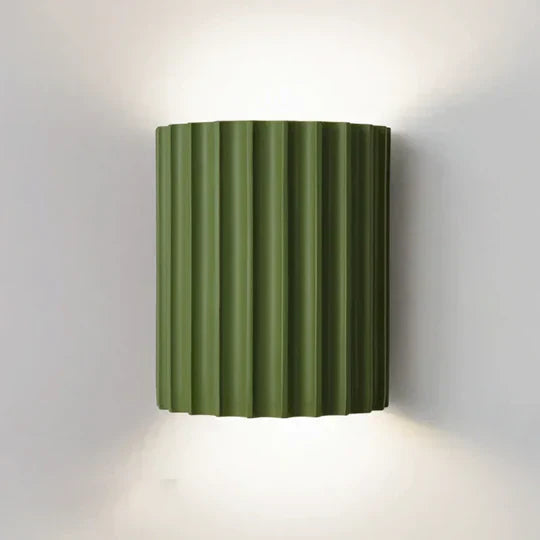 Wall Lamp Resin Ribbed 16.5 cm Terracotta Bedroom Hallway Up Down Accent Lighting Scandinavian Japandi Interior | Thomler