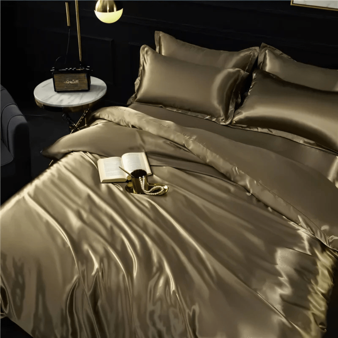 Duvet Cover Set Polyester Fiber Queen Size Smooth Silky Feel Bedroom Comfort Bedding Luxury Sheets | Thomler