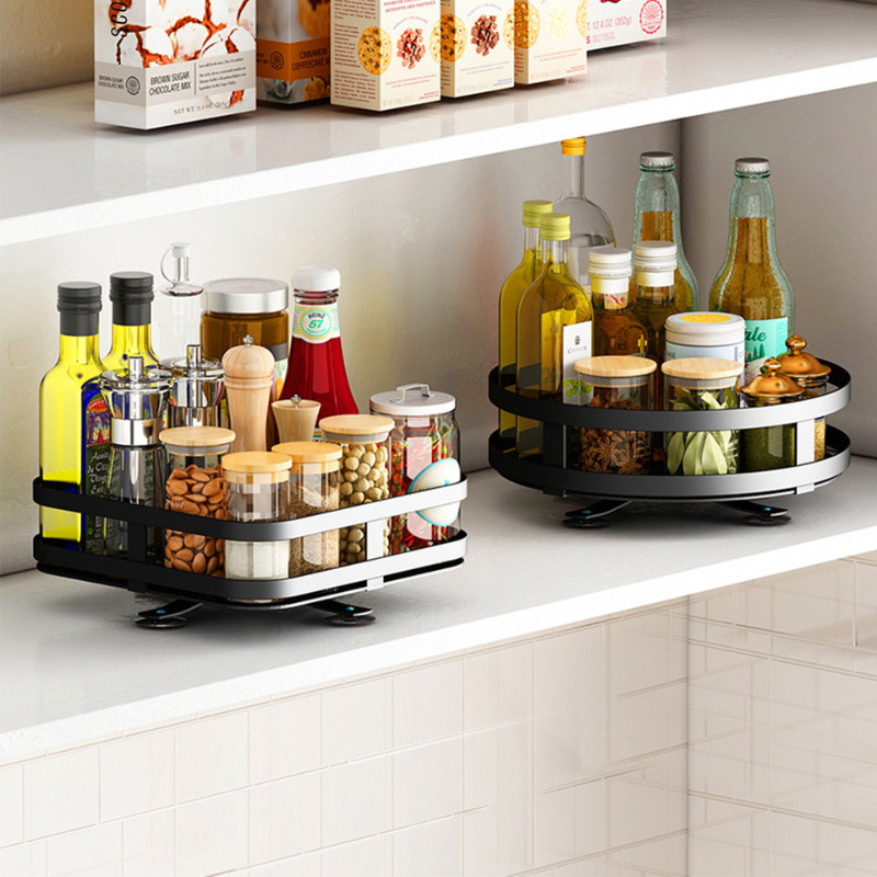 Rotating Storage Caddy with Adjustable Shelves for Kitchen, Bath & Desk – Space-Saving Organizer | Thomler