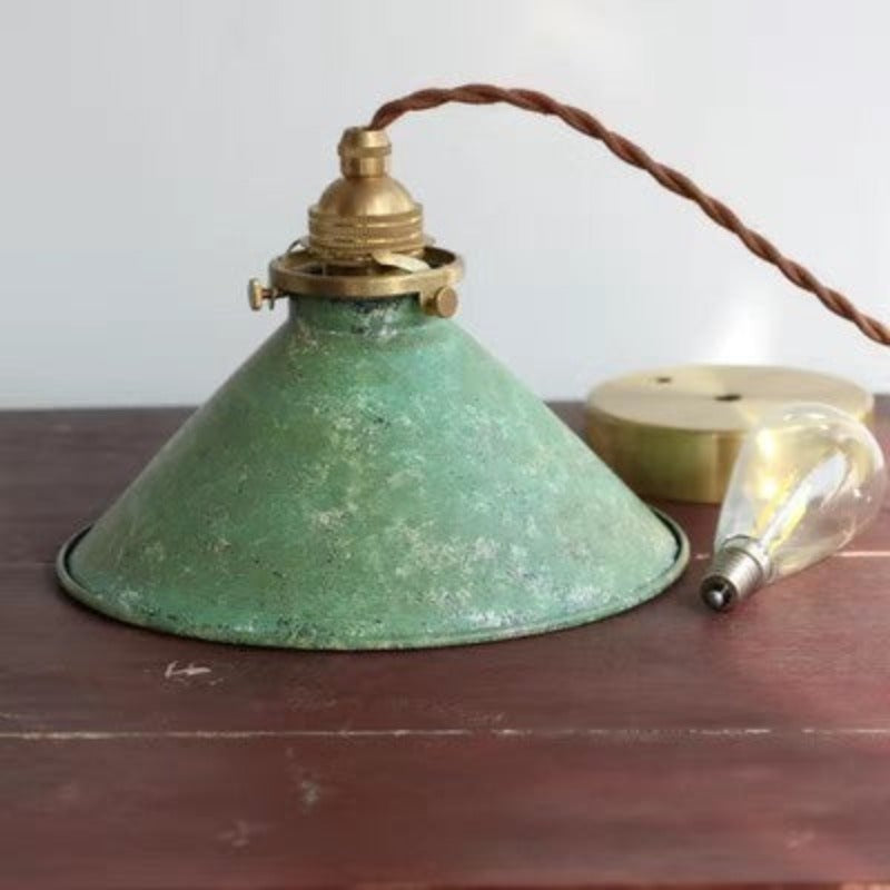 Industrial Metal Cone Hanging Fixture with Adjustable Cable – Hardwired Ceiling Drop for Kitchen & Dining | Thomler