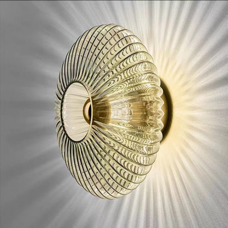 Wall Lamp Glass 9.5 in Smoke Grey Modern Bedside Living Room LED Incandescent Lighting Fixture | Thomler
