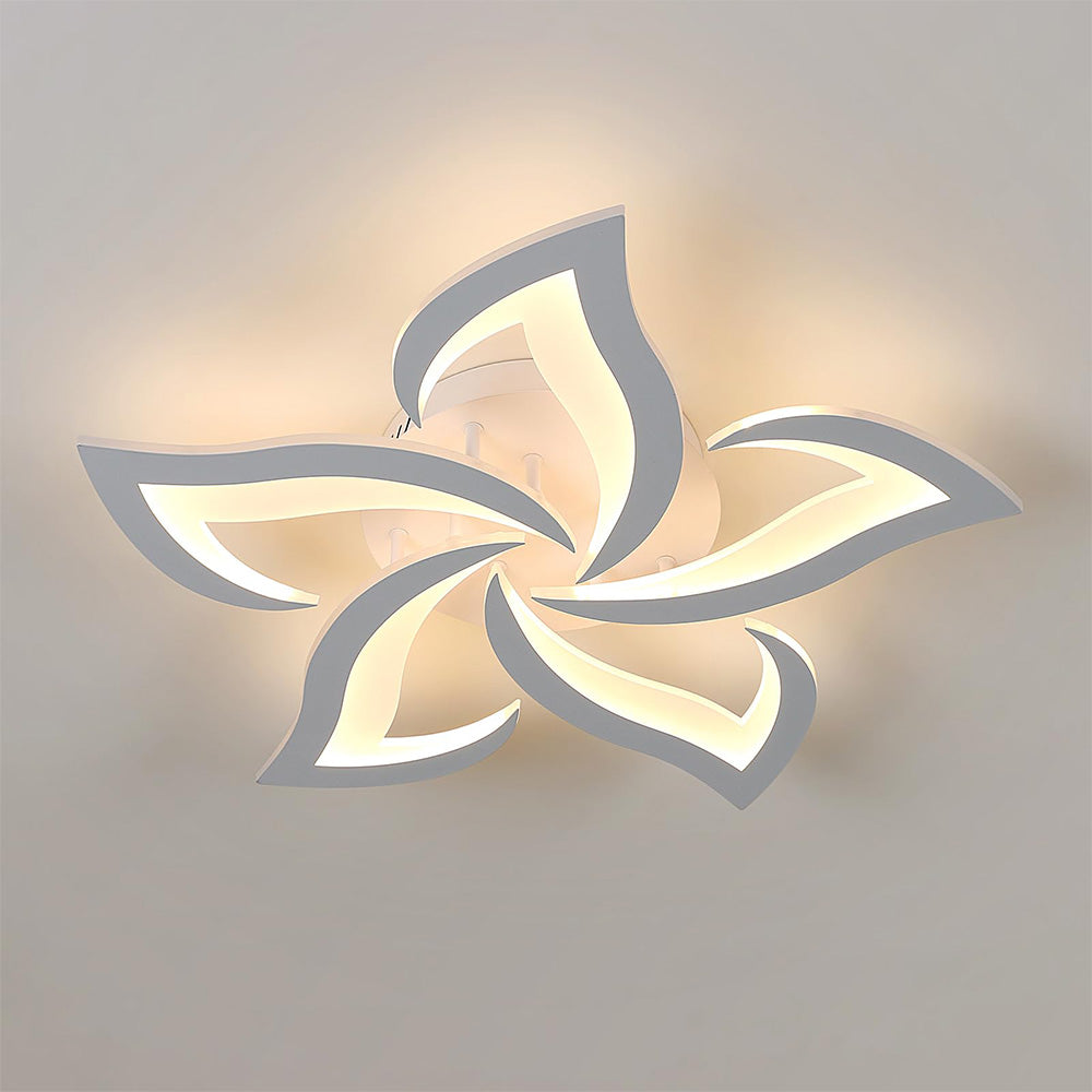 Ceiling Lamp Metal Acrylic 55.0 cm Black LED Living Room Bedroom Floral Flush Mount Lighting | Thomler