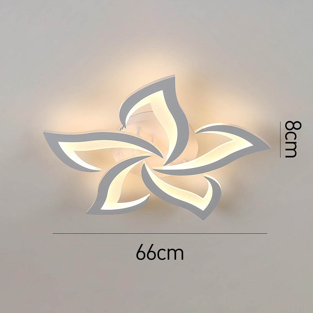Ceiling Lamp Metal Acrylic 55.0 cm Black LED Living Room Bedroom Floral Flush Mount Lighting | Thomler