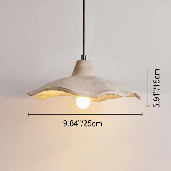 Chandelier Cement 9.8 in Pendant Industrial Lighting Pottery Yellow Living Room Bedroom Fixture | Thomler