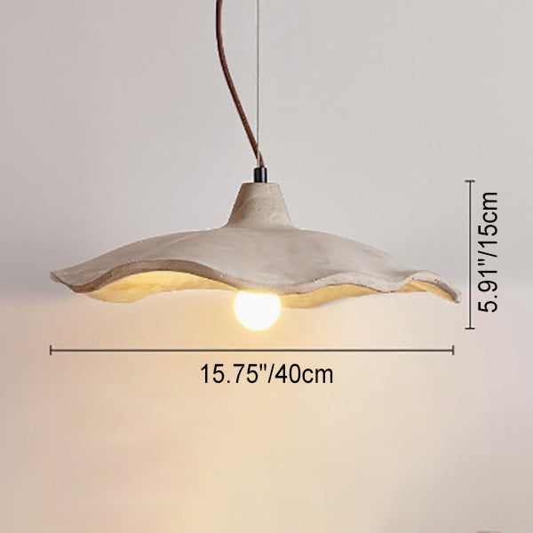 Chandelier Cement 9.8 in Pendant Industrial Lighting Pottery Yellow Living Room Bedroom Fixture | Thomler