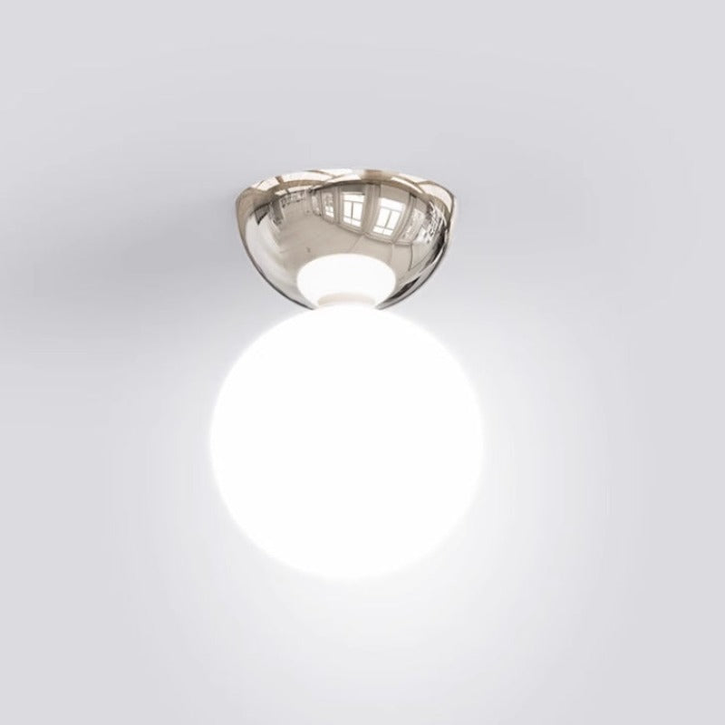 Metal & Glass Flush-Mount Ceiling Light for Kitchen & Living Room – Single G9 Bulb | Thomler