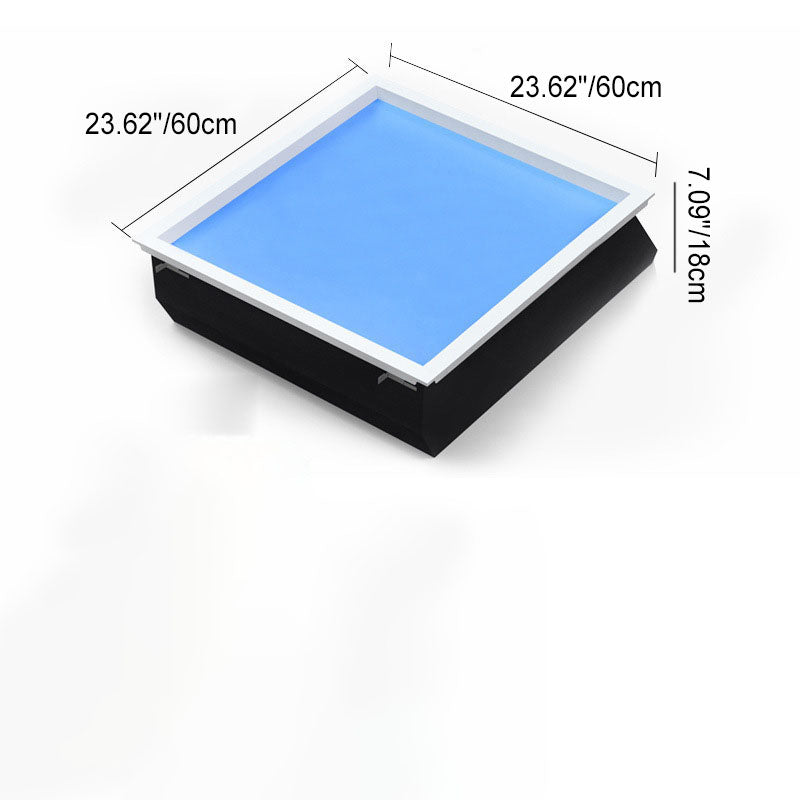 Ceiling Lamp Metal LED 60.0 cm x 30.0 cm Daylight Simulation Living Room Bedroom Recessed Smart Skylight Light | Thomler