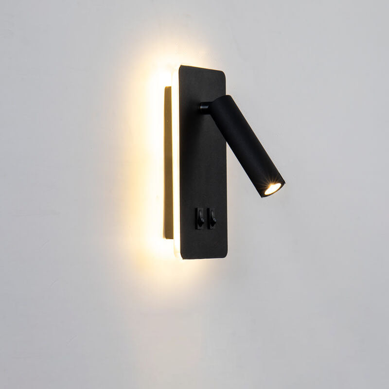 Adjustable LED Wall Sconce with Backlight – Rotatable Reading Light for Bedroom & Hallway – Modern Spotlight for Bedside & Living Room | Thomler