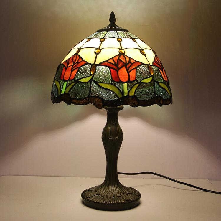 Tiffany Tafellamp Buntglas Klassiek 45cm E26 Glas Metaal Woonkamer | Sansoti