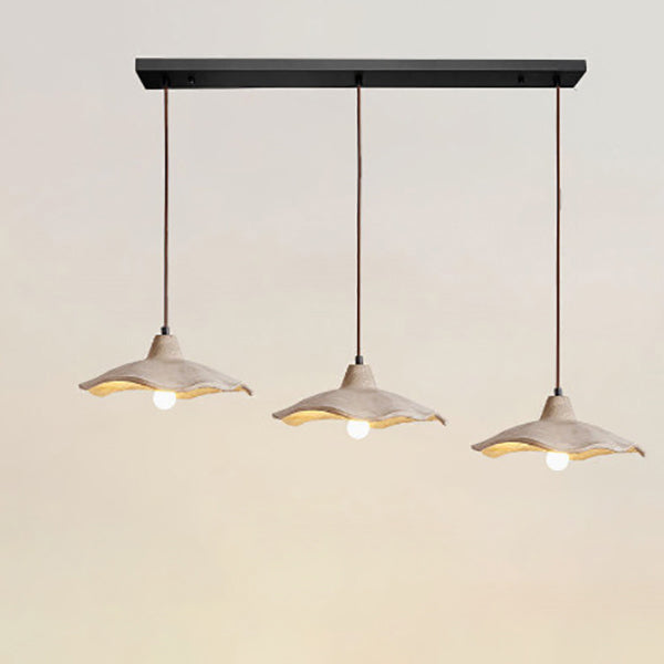 Chandelier Cement 9.8 in Pendant Industrial Lighting Pottery Yellow Living Room Bedroom Fixture | Thomler