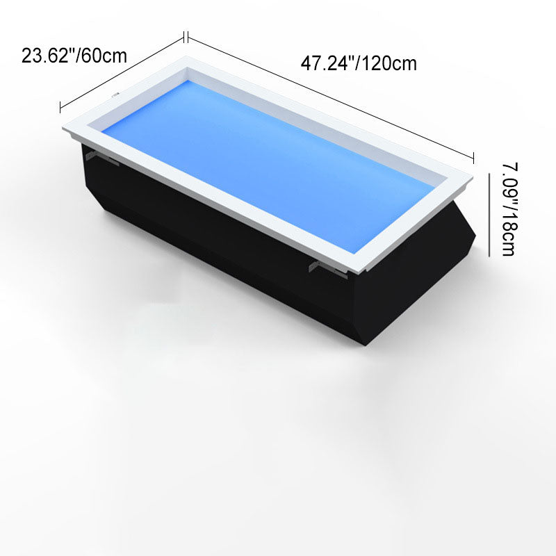 Ceiling Lamp Metal LED 60.0 cm x 30.0 cm Daylight Simulation Living Room Bedroom Recessed Smart Skylight Light | Thomler