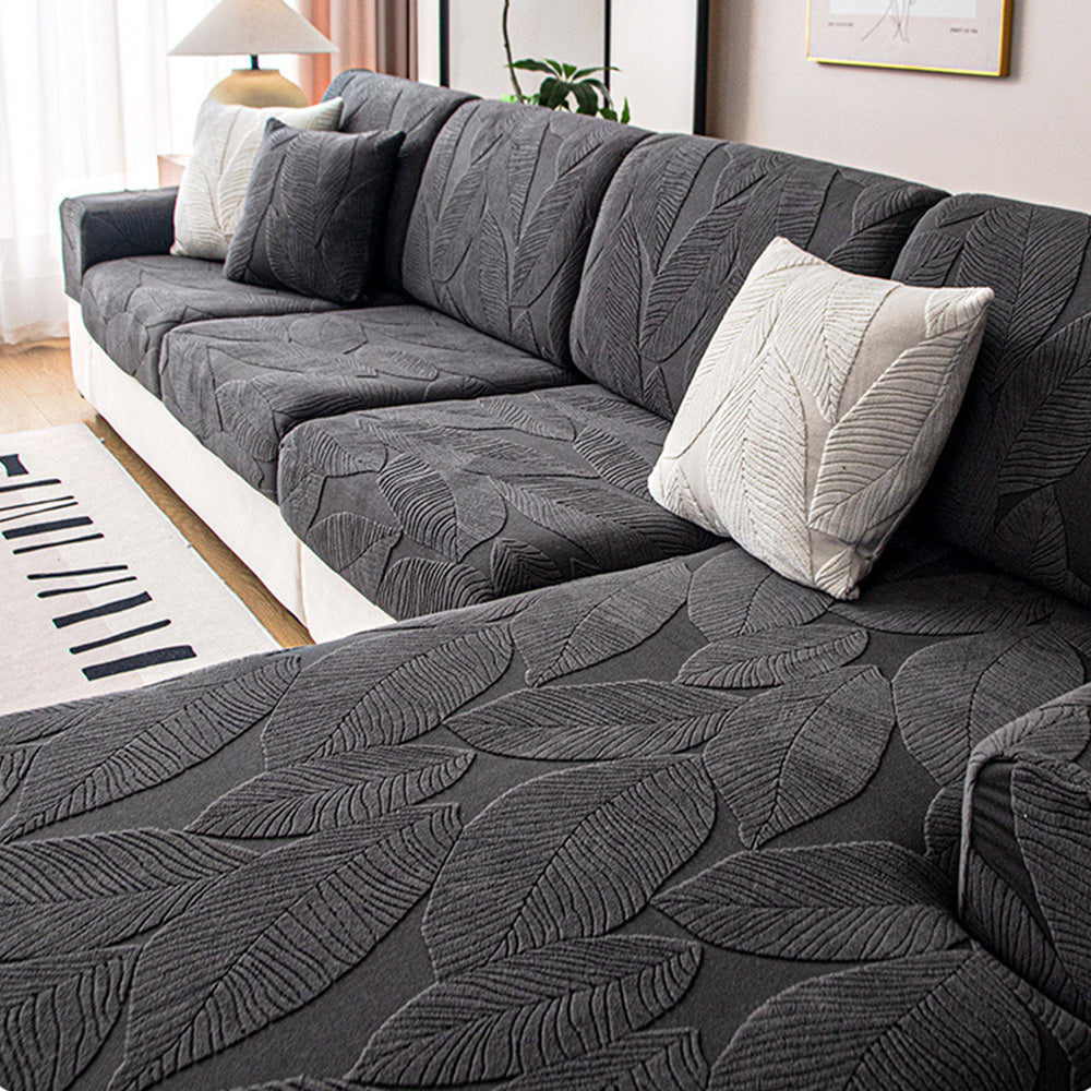 Stretch Velvet Couch Slipcover with Botanical Print – Stain-Proof & Pet-Friendly | Thomler
