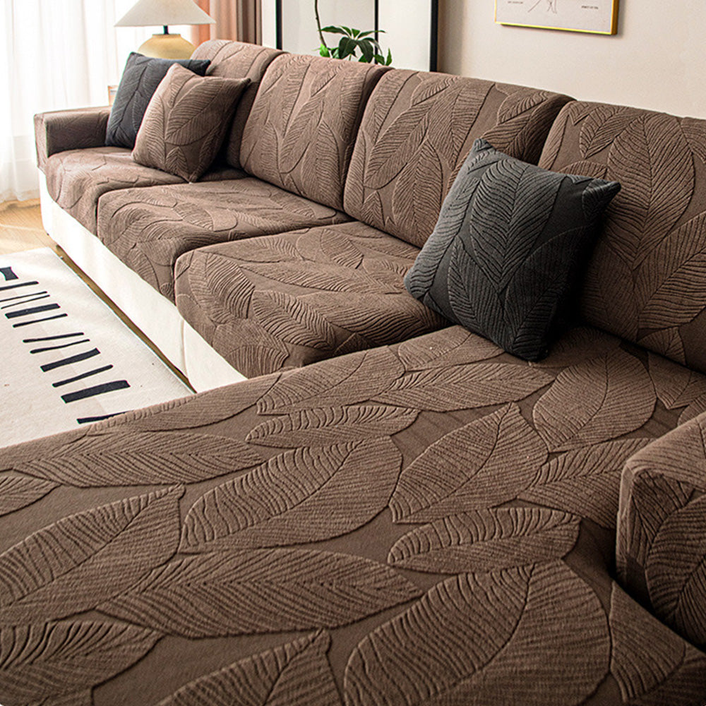Stretch Velvet Couch Slipcover with Botanical Print – Stain-Proof & Pet-Friendly | Thomler