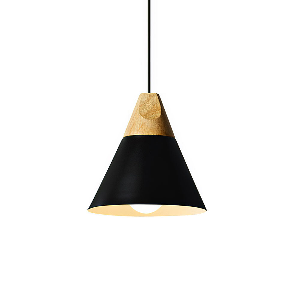 Pendant Light Wood Aluminium E27 Grey Dining Room Kitchen Island Hanging Ceiling Lamp Scandinavian Modern | Thomler
