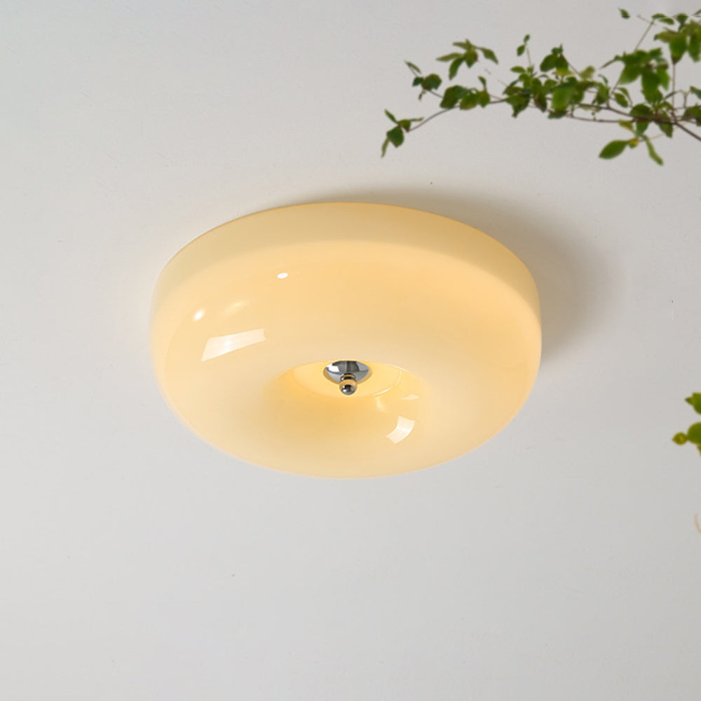 Glass Flush Mount LED Fixture – Dimmable 3-Tone Ambient Illumination for Bedrooms & Hallways | Thomler