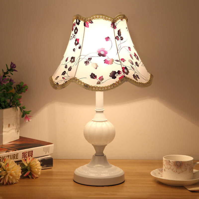 Table Lamp Glass Iron Fabric 16.5 in Modern Bedside Living Room Study LED E26 Light | Thomler