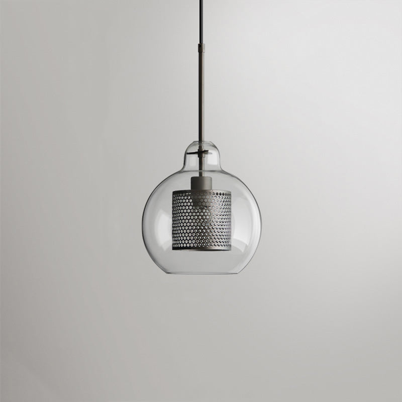 Modern Hanging Ceiling Fixture with Clear Glass Shade & Brass Hardware for Kitchen Island, Dining Room | Thomler