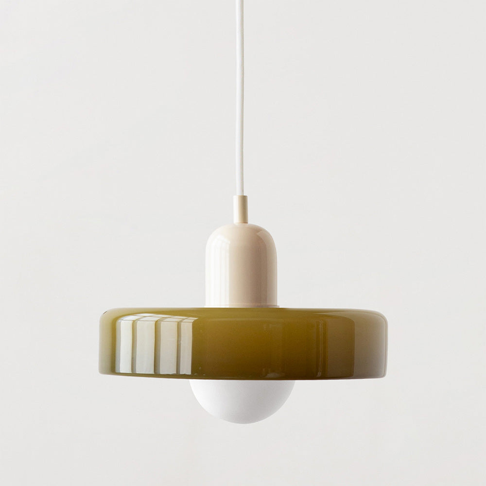 Glass Pendant Light with Adjustable Cord & Warm Glow – Modern Geometric Hanging Fixture for Dining Room & Living Room Decor | Thomler
