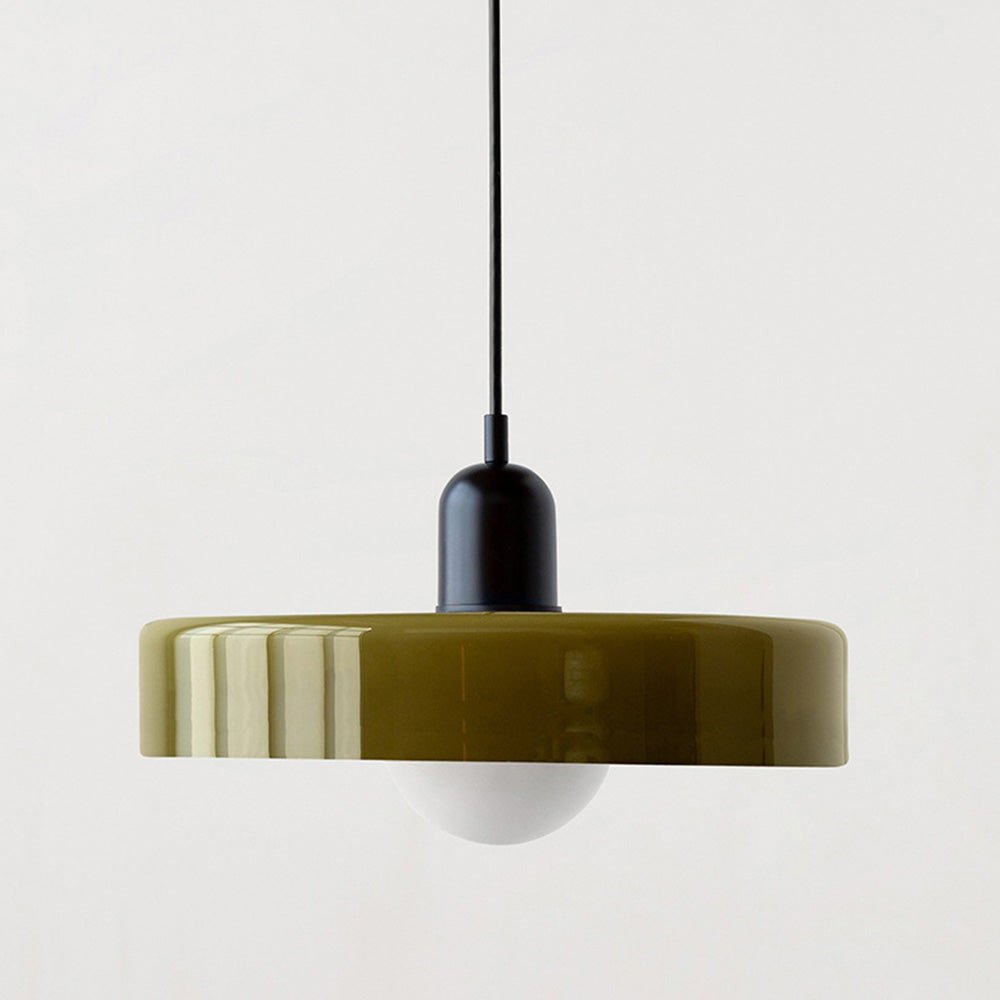 Art Glass Dome Pendant Light Fixture with Adjustable Cord for Kitchen Island Dining Room Bedroom | Modern Round Ceiling Hanging Lamp | Thomler